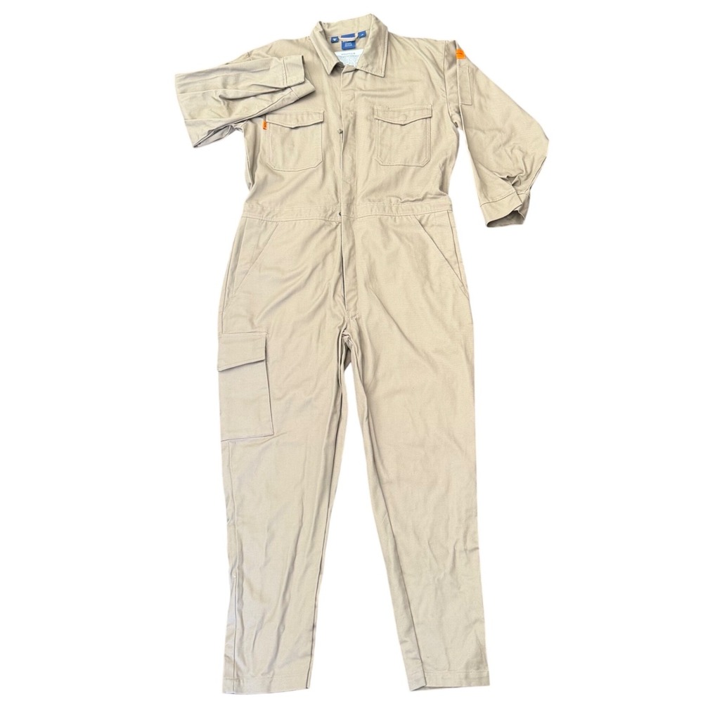 Propper Coveralls Mens Large Regular Tan‎ Flame Resistant FR Workwear ARC 2 NFPA